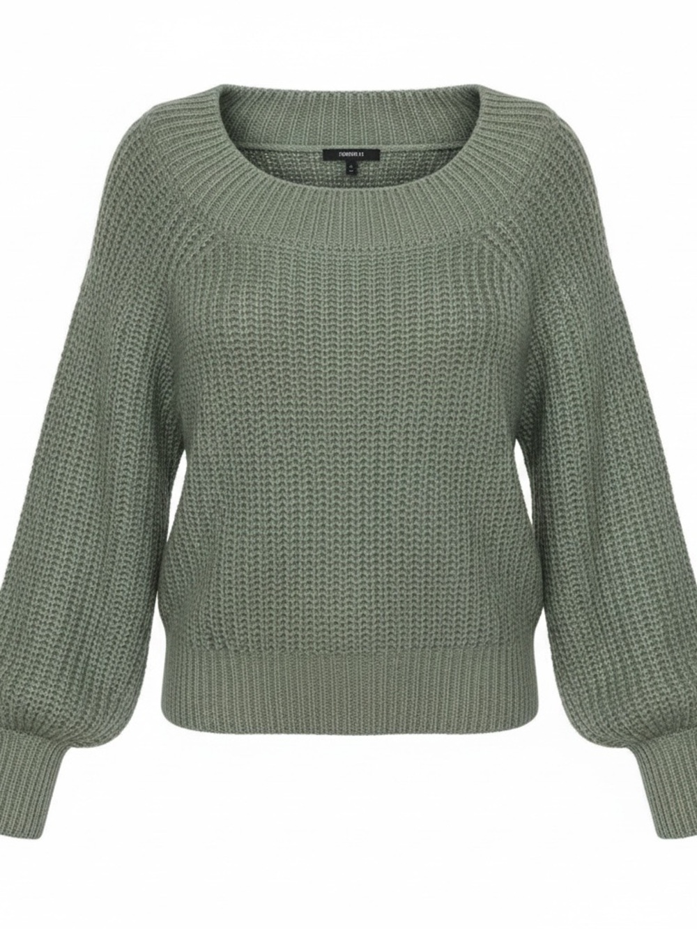 Forever 21 Sage Green Balloon Sleeve Crewneck Sweater